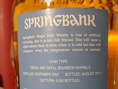Springbank 14, 2002, Bourbon Wood | My Annoying Opinions